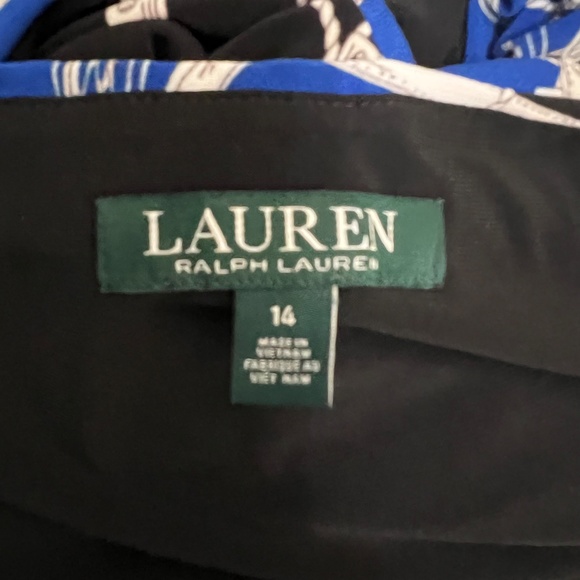 Ralph Lauren Equestrian Status Print Wrap Look Maxi Dress Stretch Knit Blue 14 - Picture 10 of 10